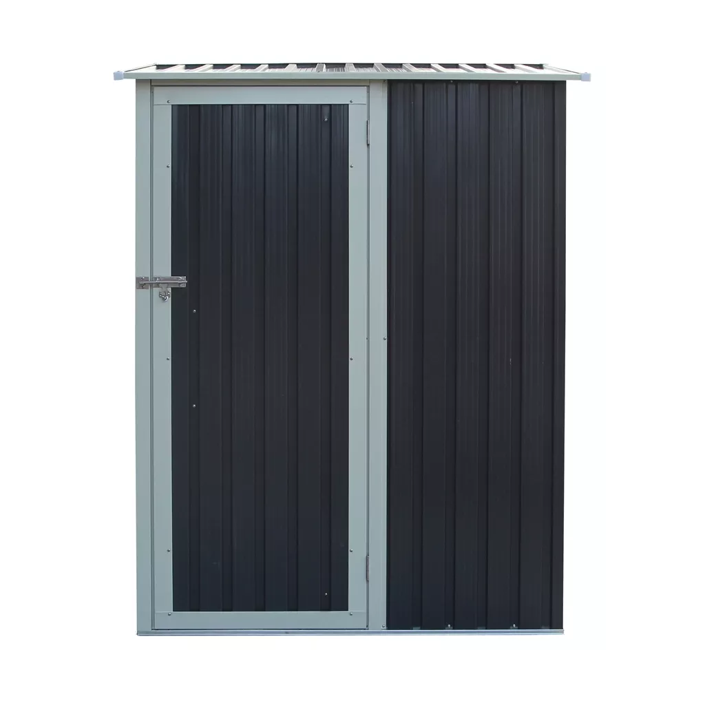 5 x 3 Single Door Metal Pent Shed – Dark Grey product image