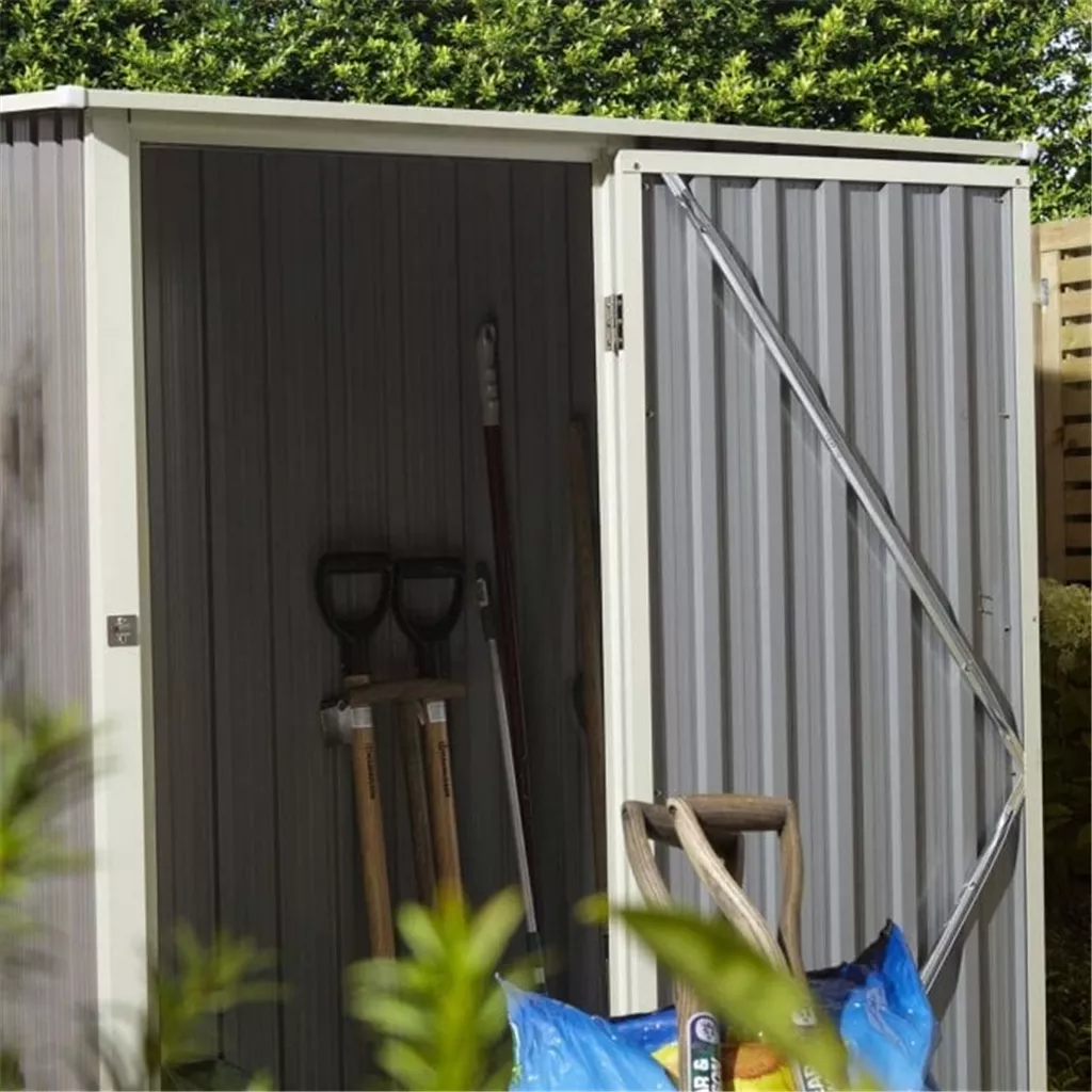 5 x 3 Deluxe Ironwood Metal Pent Shed – Single Door & Foundation Kit – Dark Grey product image